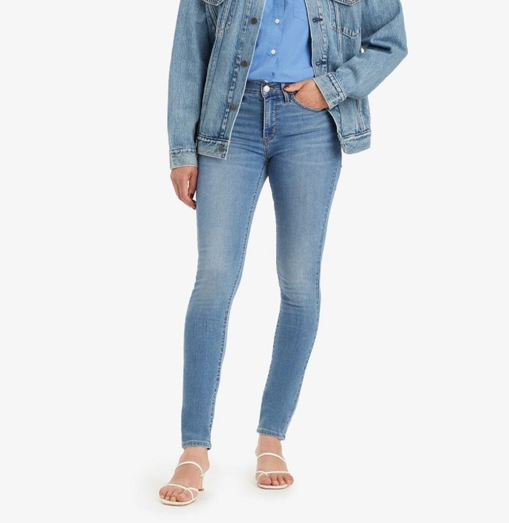 LEVI'S Mid Rise Skinny Jean Full-Length Stretch Denim Medium Indigo Wash Size 8